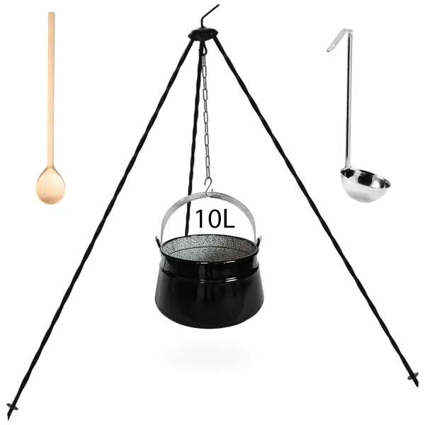 Perfect Home Kotlík s trojnožkou, varechou, naberačkou, 10L, 4ks, Set-98