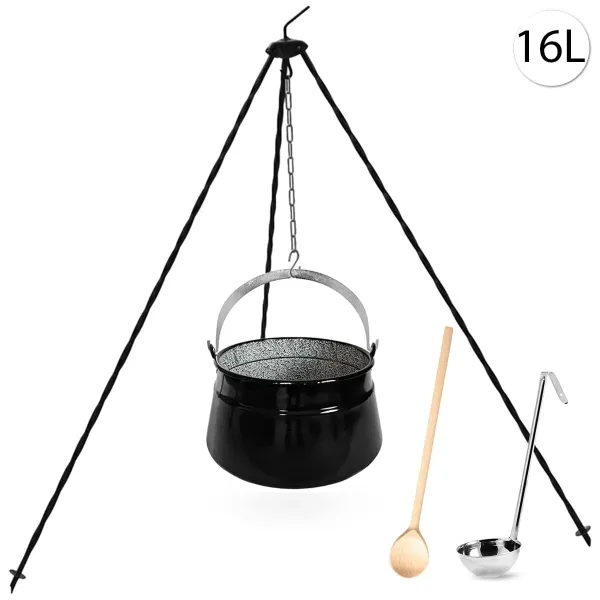 Perfect Home Kotlík s trojnožkou, varechou, naberačkou, 16L, 4ks, Set-100