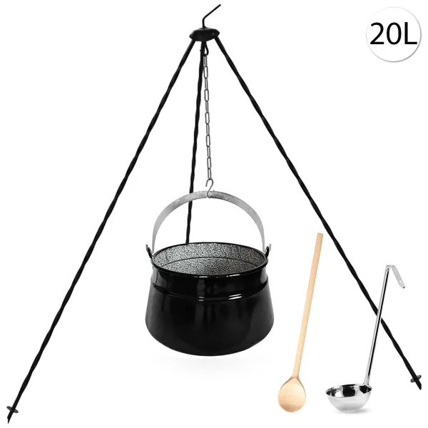 Perfect Home Kotlík s trojnožkou, varechou, naberačkou, 20L, 4ks, Set-101