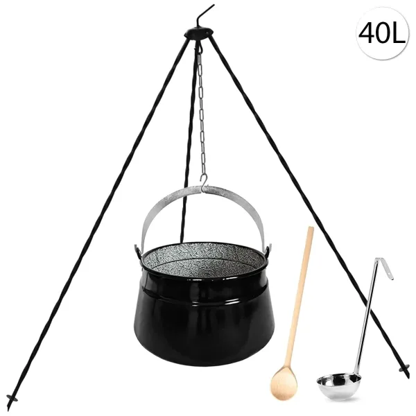 Perfect Home Kotlík s trojnožkou, varechou, naberačkou, 40L, 4ks, Set-104
