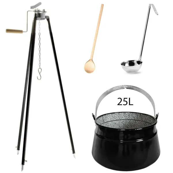 Perfect Home Kotlík s trojnožkou, varechou, naberačkou, 25L, 4ks, Set-118