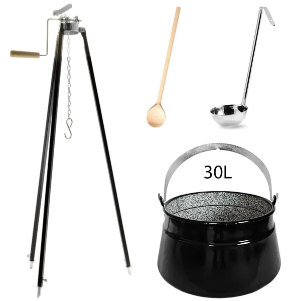 Perfect Home Kotlík s trojnožkou, varechou, naberačkou, 30L, 4ks, Set-119