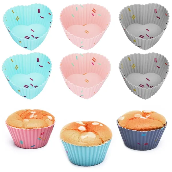 Royal Kitchen F17262 Silikónové košíčky na muffiny SRDCE, 6ks, 6x3cm