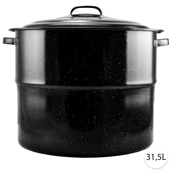 Perfect Home Smaltovaný hrniec 31,5L s pokrievkou, 45cm, čierna, 10393