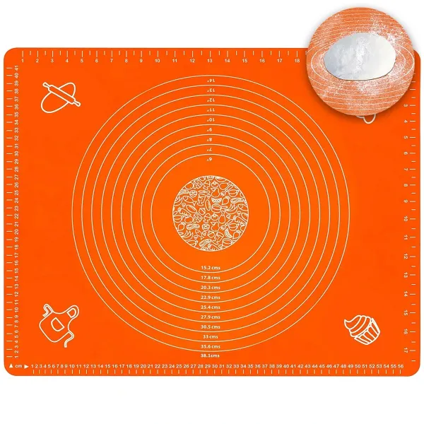 Silikónová podložka na cesto 60x45cm, oranžová, Kitchen&Home 21021