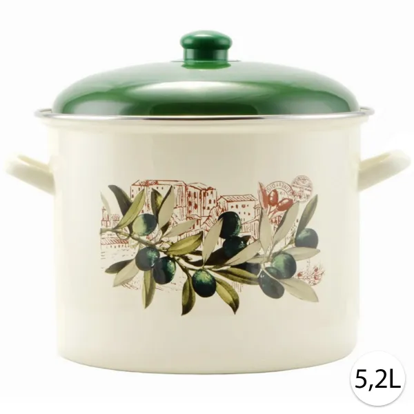 Perfect Home Smaltovaný hrniec 5,2L s pokrievkou, 22cm, bielo-zelený, 14832