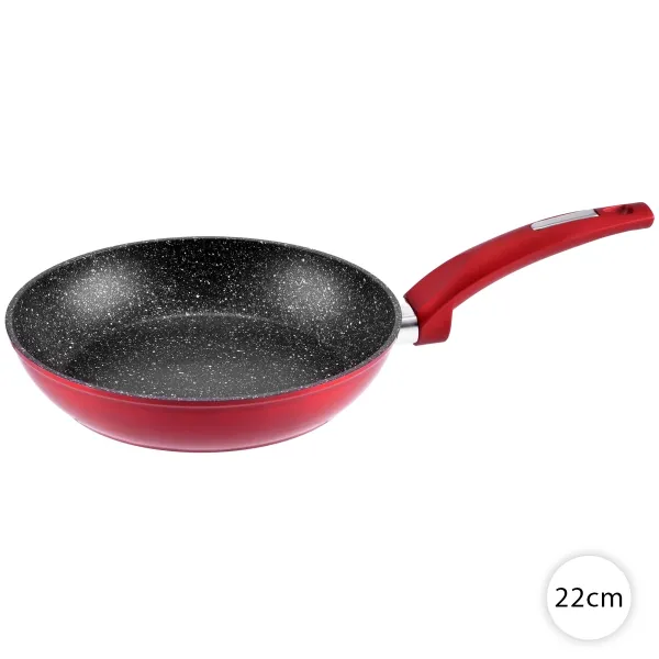 Panvica 22cm na indukciu nepriľnavá, granit Metal Red, Perfect Home 10402