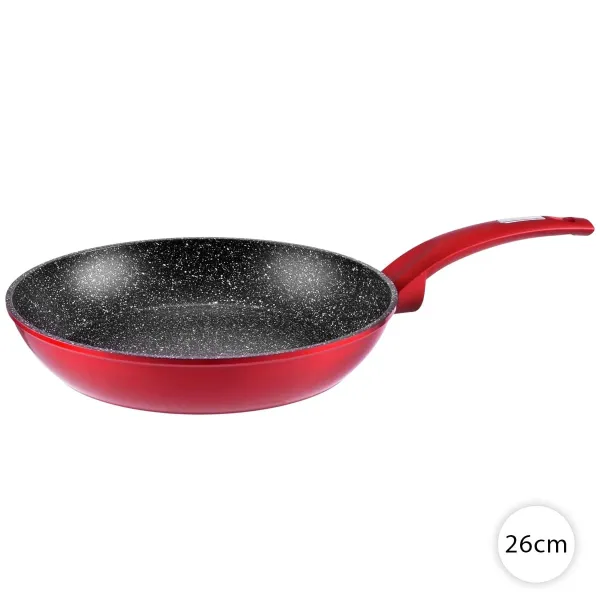 Panvica 26cm na indukciu nepriľnavá, granit Metal Red, Perfect Home 10404