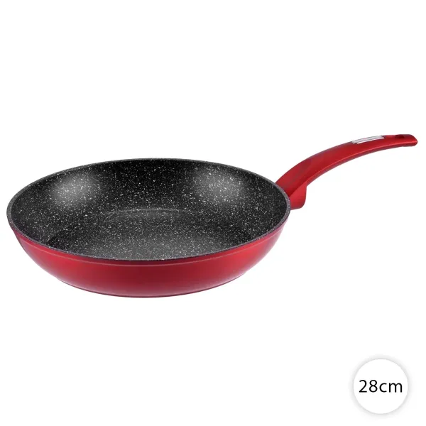 Panvica 28cm na indukciu nepriľnavá, granit Metal Red, Perfect Home 10405