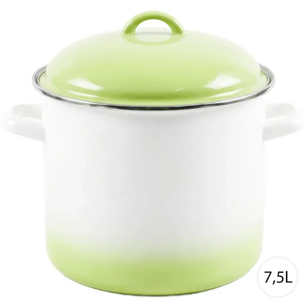 Perfect Home Smaltovaný hrniec s pokrievkou BIELO-ZELENÝ, 7,5L, 67119