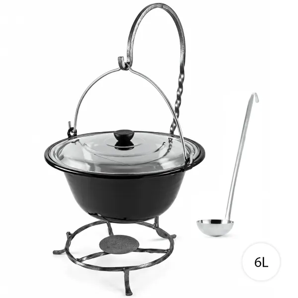 Perfect Home Servírovací set so smaltovaným kotlíkom 6L, SS016