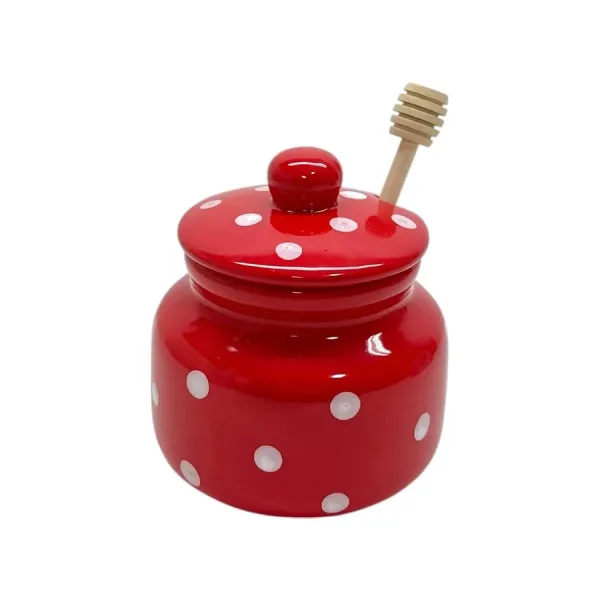 Royal Kitchen Keramická dóza na med s drevenou naberačkou 700ml, 17905