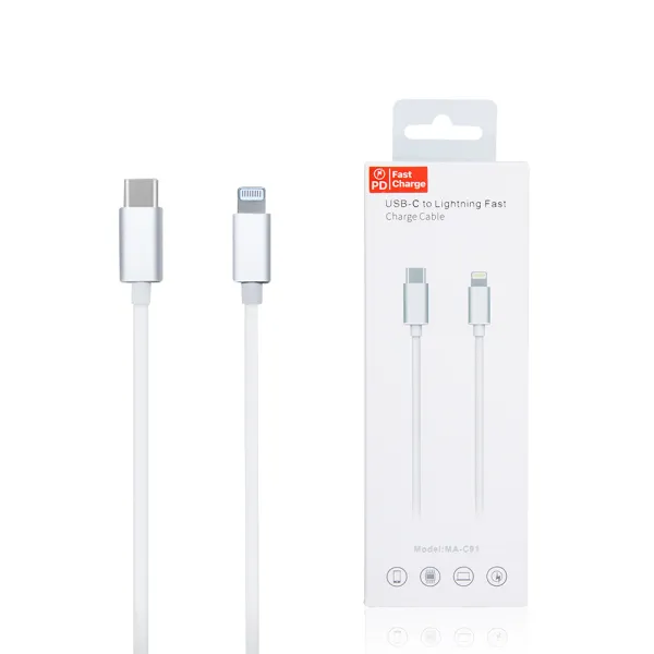 Bomba USB kábel Type-C - iPhone lightning 18W rýchlonabíjací 1M Farba: Biela