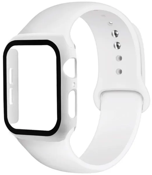 Bomba 3v1 Ochranné púzdro + Silikonový remienok pre Apple Watch Farba: Biela, Veľkosť Apple Watch: 38MM