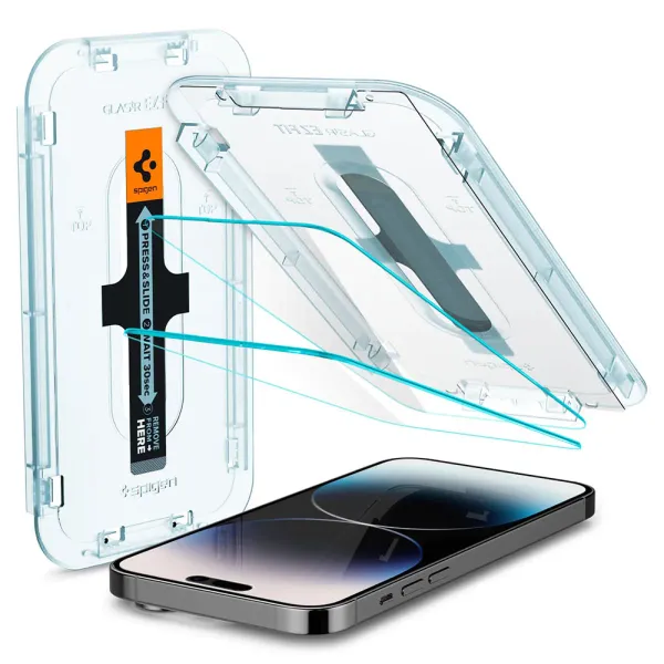 Spigen Glas.tR EZ-FIT (2 balenia) ochranné sklo na - iPhone 14 pro - transparentná