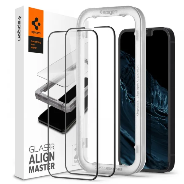 Spigen Glas.tR Align Master (2 balenia) ochranné sklo na - iPhone 13 / 13 pro / 14 - čierny