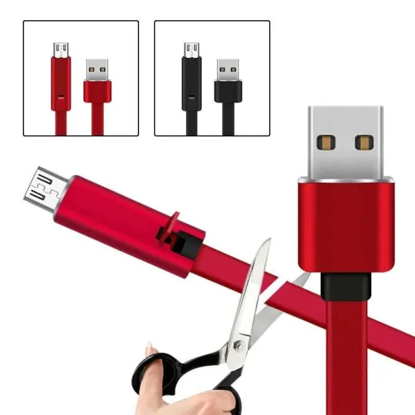 Bomba Nezničiteľný rýchlonabíjací obnoviteľný USB kábel 1,5M - Android/iPhone Farba: Červená, USB Konektor: Micro USB (Android)