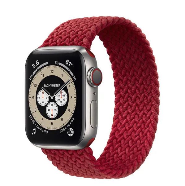 Bomba Nylonový elastický remienok na Apple Watch Farba: Červená, Veľkosť remienka a ciferníka Apple Watch: S - 120mm (42/44/45mm)