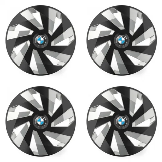 Puklice pre BMW 15 Vector RC black and silver