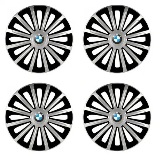 Puklice pre BMW 15 TREND silver and black