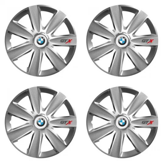 Puklice pre BMW 15 GTX CARBON silver