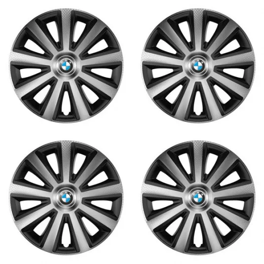 Puklice pre BMW 16 Aviator carbon silver&black