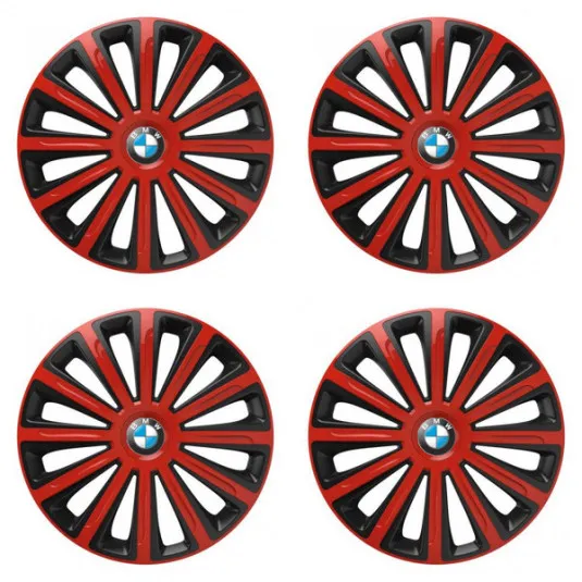 Puklice pre BMW 16 TREND red and black
