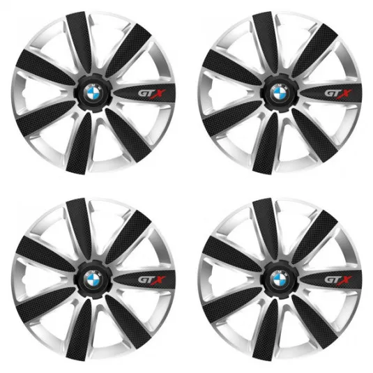 Puklice pre BMW 16 GTX CARBON silver/black
