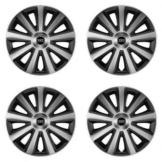 Puklice pre Audi 16 Aviator carbon silver&black