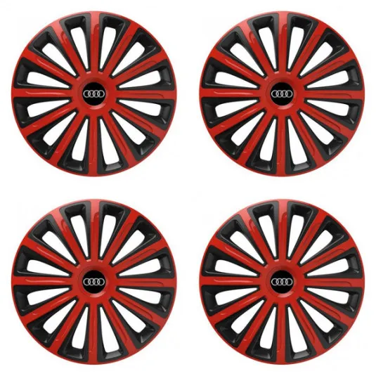 Puklice pre Audi 16 TREND red and black