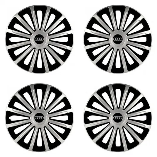 Puklice pre Audi 16 TREND silver and black