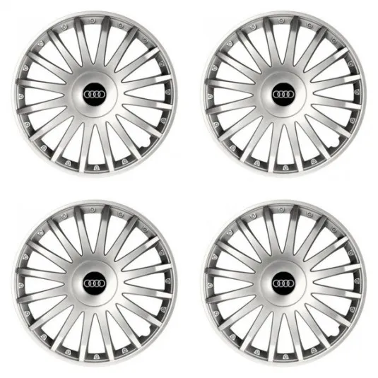 Puklice pre Audi 16 CRYSTAL silver