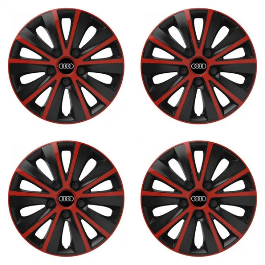 Puklice pre Audi 16 RAPIDE red and black