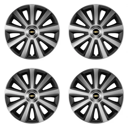 Puklice pre Chevrolet 15 Aviator carbon silver&black