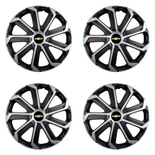 Puklice pre Chevrolet 16 Evo black&silver