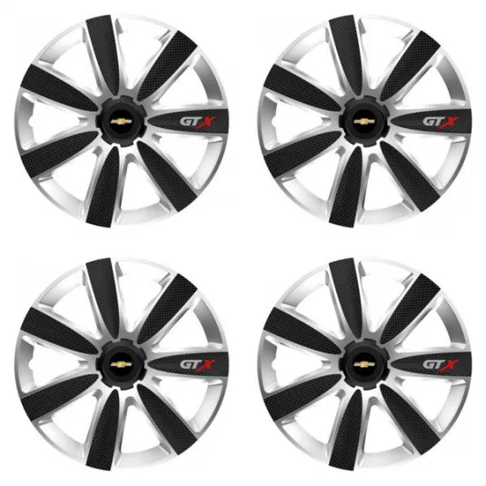 Puklice pre Chevrolet 16 GTX CARBON silver/black
