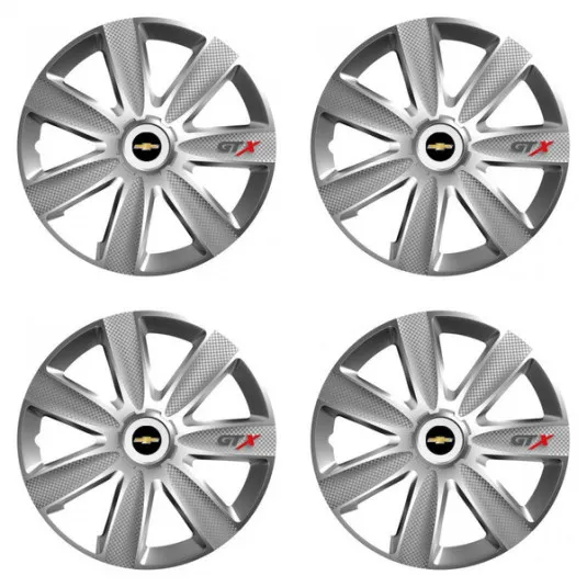 Puklice pre Chevrolet 16 GTX CARBON silver