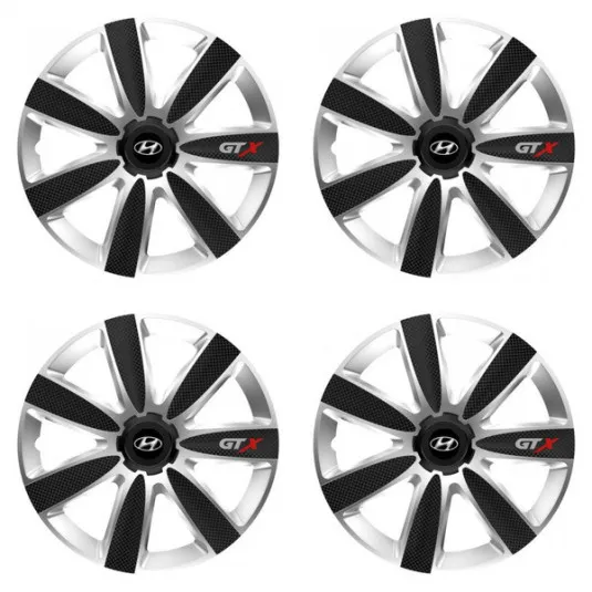 Puklice pre Hyundai 14 GTX CARBON silver/black