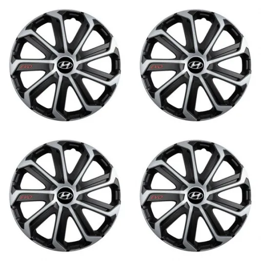 Puklice pre Hyundai 16 Evo black&silver