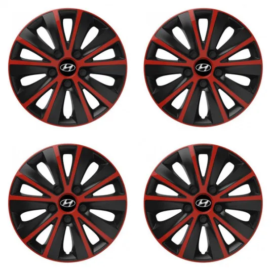 Puklice pre Hyundai 16 RAPIDE red and black