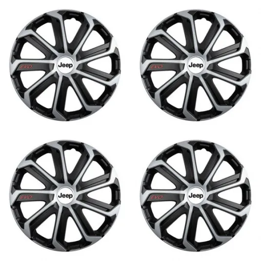 Puklice pre Jeep 14 Evo black&silver