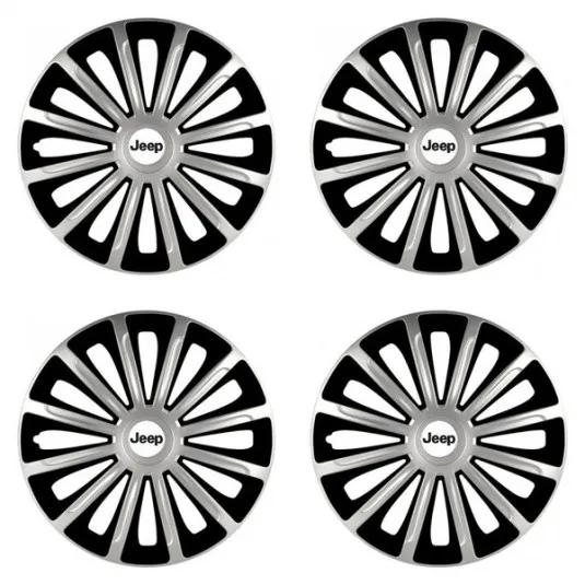 Puklice pre Jeep 15 TREND silver and black