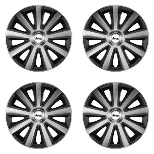 Puklice pre Jeep 16 Aviator carbon silver&black