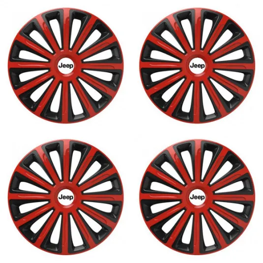 Puklice pre Jeep 16 TREND red and black
