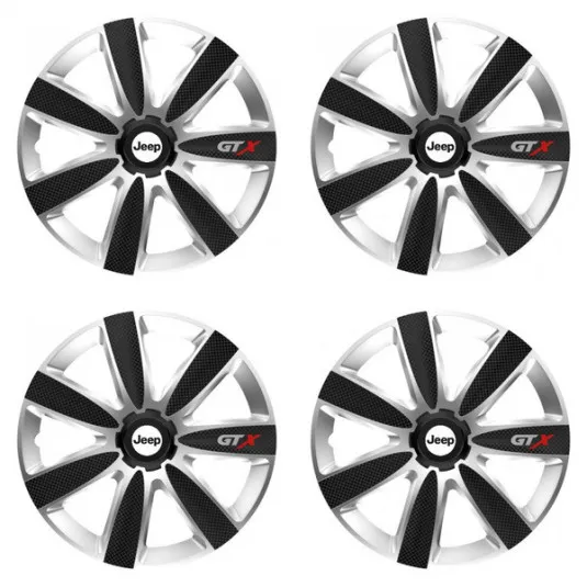 Puklice pre Jeep 16 GTX CARBON silver/black