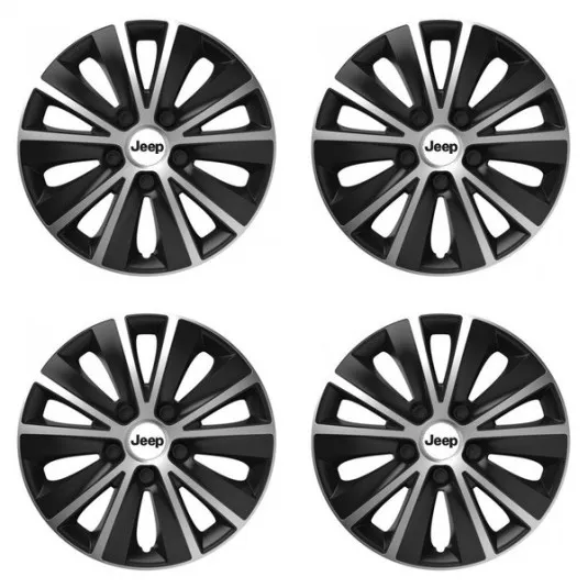 Puklice pre Jeep 16 RAPIDE silver and black