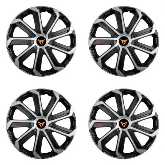 Puklice pre Cupra 15 Evo black&silver