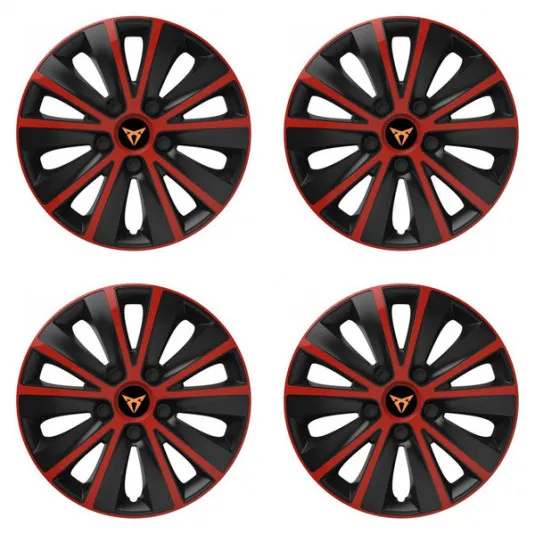 Puklice pre Cupra 15 RAPIDE red and black