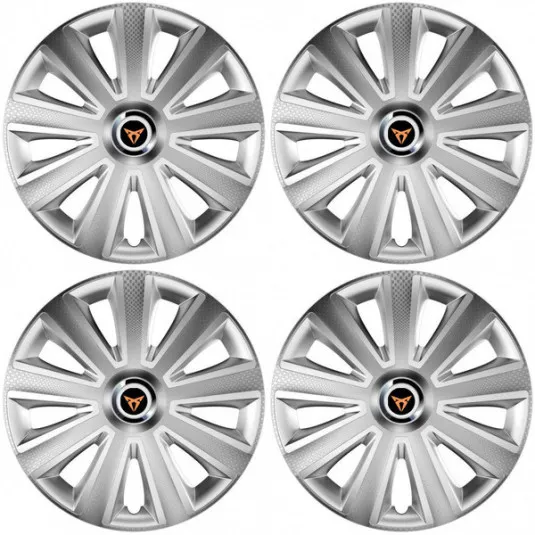 Puklice pre Cupra 16 Aviator carbon RC 16 silver