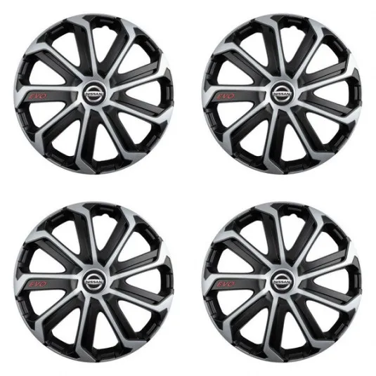 Puklice pre Nissan 15 Evo black&silver